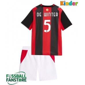 AC Milan Koni De Winter #5 Replik Heimtrikot Kinder 2026-27 Kurzarm (+ Kurze Hosen)